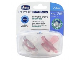 Chicco Physio Mini Soft chupete de silicona rosa 2u